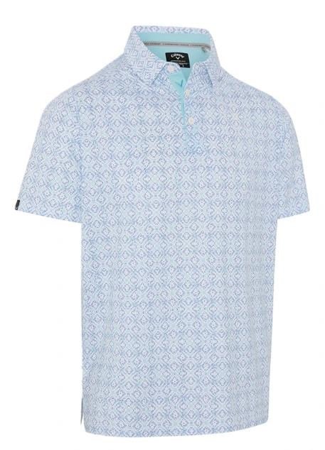 Callaway Printed Fractal Chev pánske polo, biele