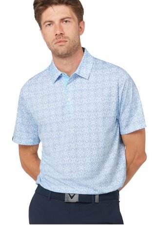 Callaway Printed Fractal Chev pánske polo, biele