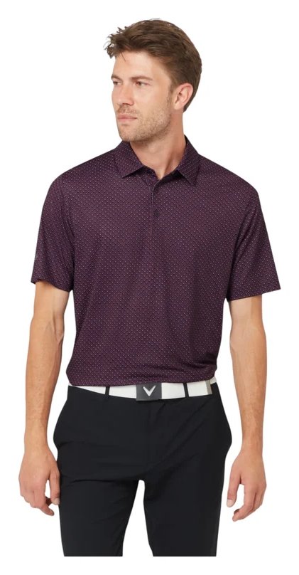 Callaway Trademark Golf Printed pánske polo, italian plum