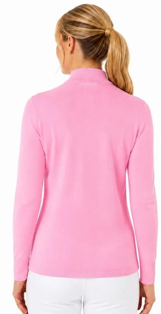 Callaway Soft Stretch Zip-Neck dámsky sveter, cherry blossom
