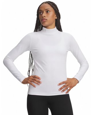 Under Armour ColdGear Mock Long Sleeve dámske tričko s dlhým rukávom, biele