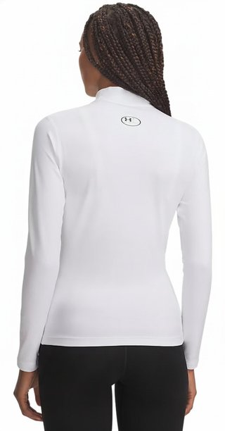 Under Armour ColdGear Mock Long Sleeve dámske tričko s dlhým rukávom, biele