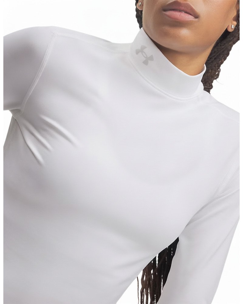 Under Armour ColdGear Mock Long Sleeve dámske tričko s dlhým rukávom, biele