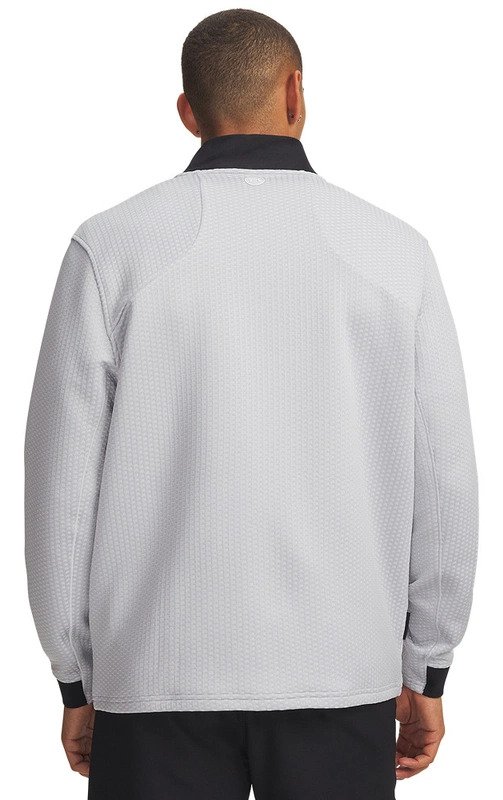 Under Armour Drive Pro Hybrid FZ pánska mikina, halo sivá/biela