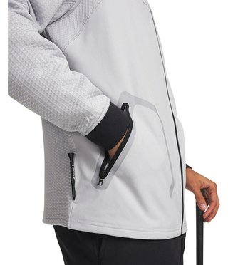 Under Armour Drive Pro Hybrid FZ pánska mikina, halo sivá/biela