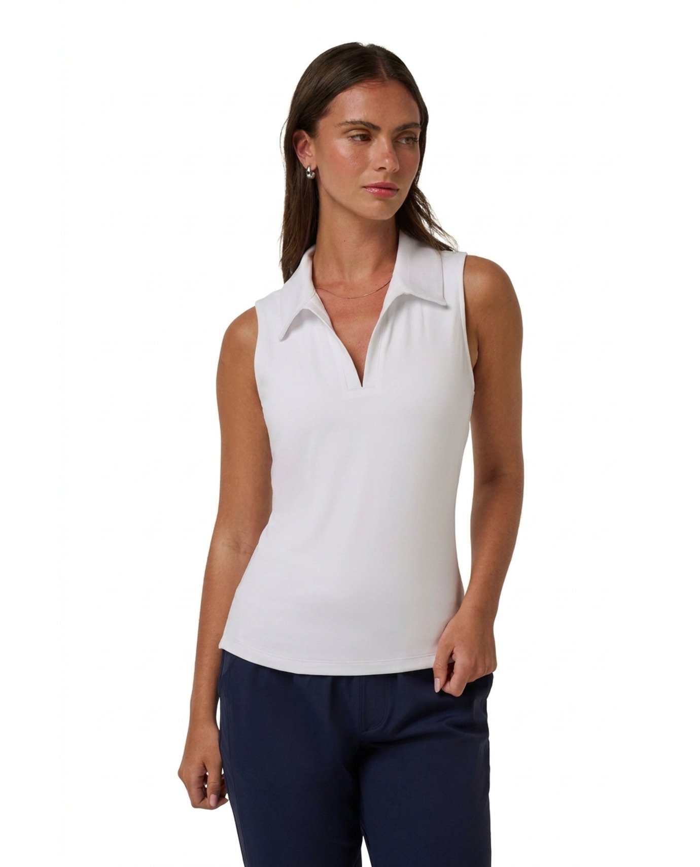 Travis Mathew Skyloft Light Sleeveless dámske polo, biele