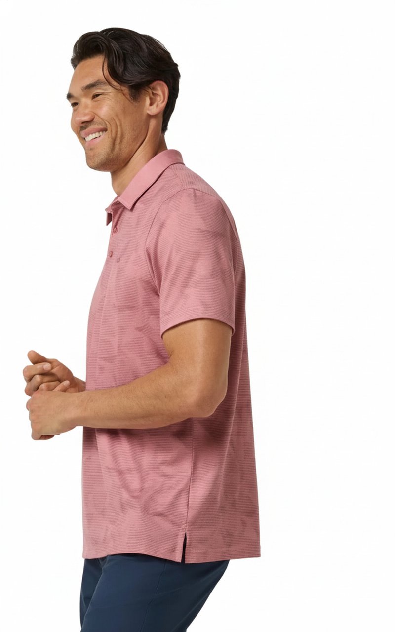 Travis Mathew Featherweight Backnine pánske polo, mauveglow