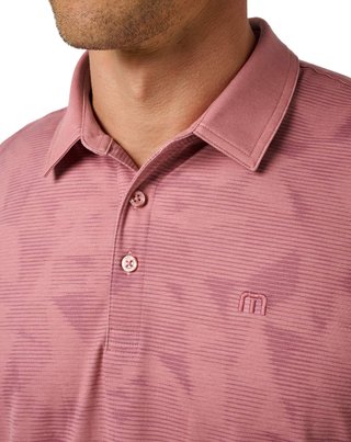 Travis Mathew Featherweight Backnine pánske polo, mauveglow