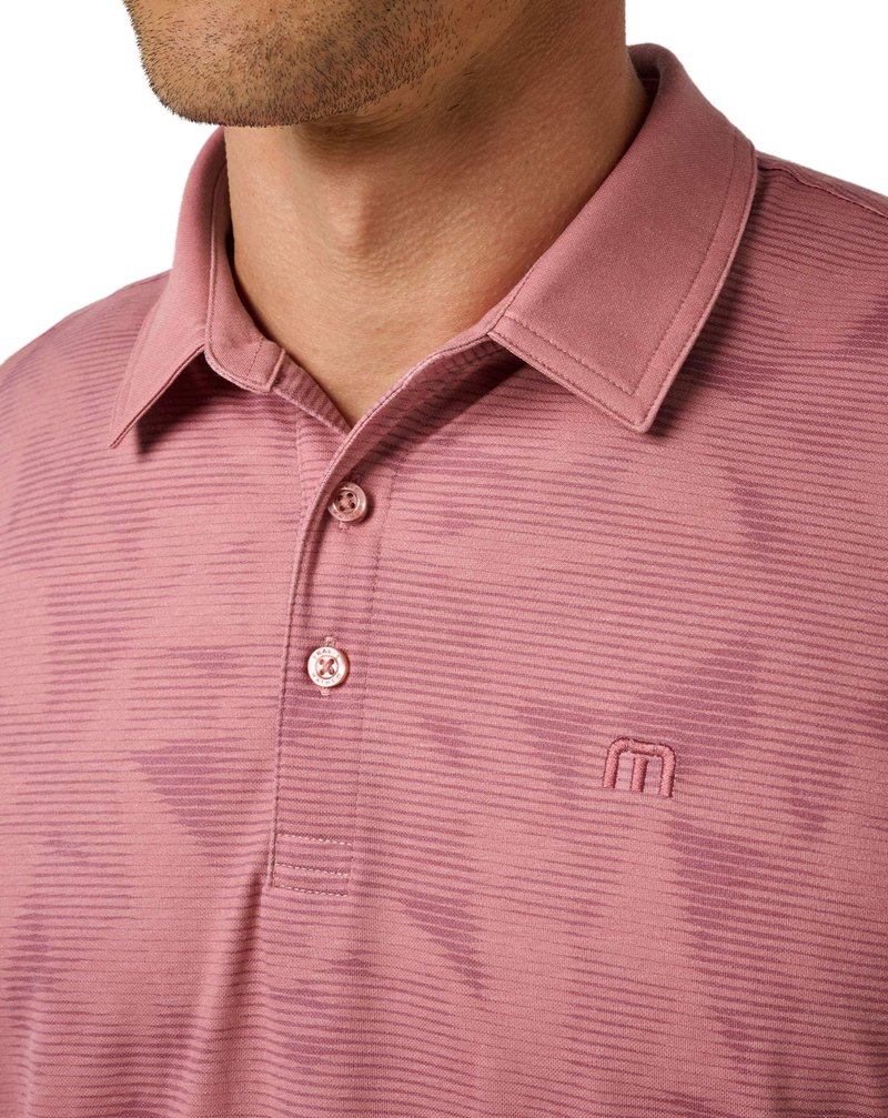 Travis Mathew Featherweight Backnine pánske polo, mauveglow