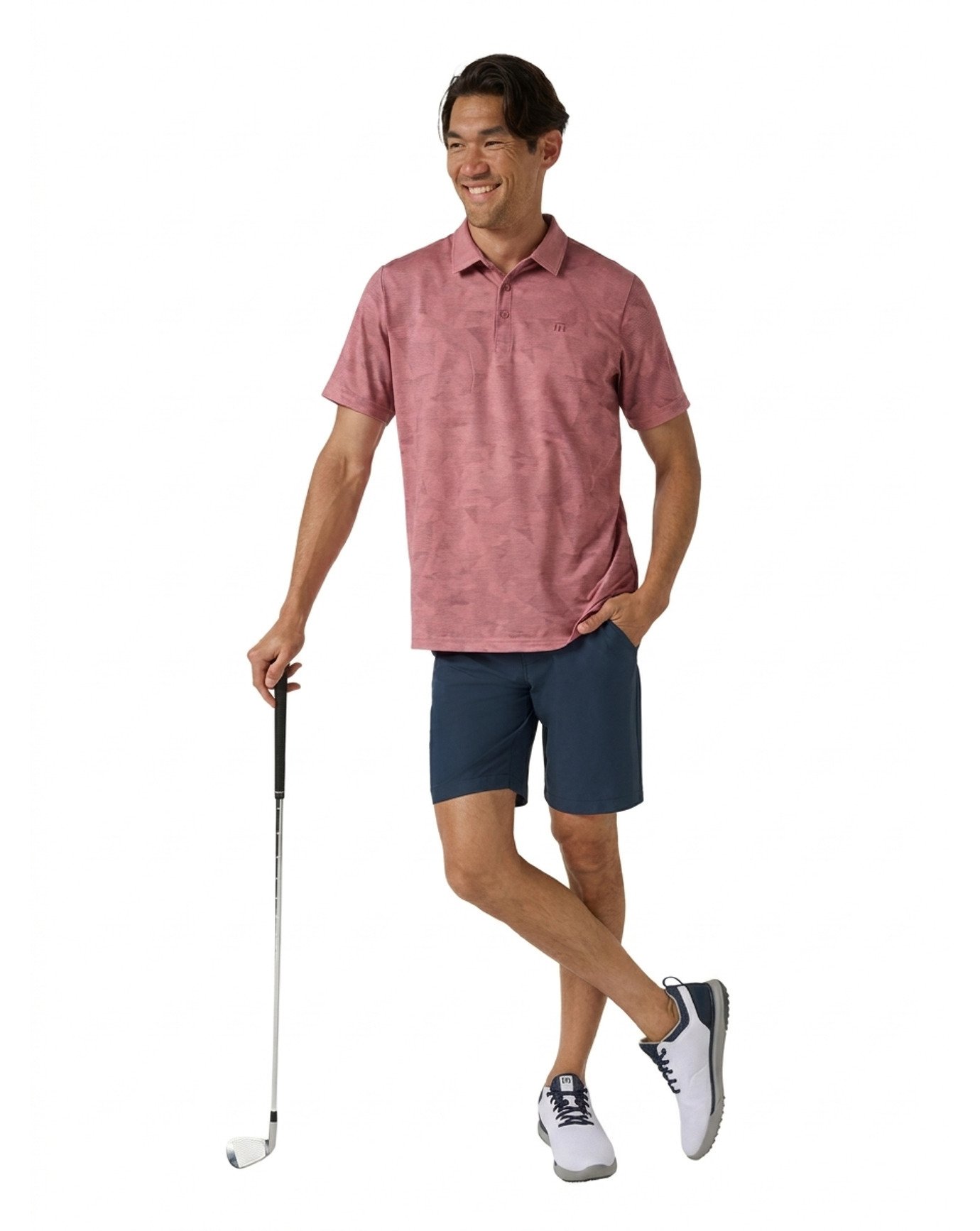 Travis Mathew Featherweight Backnine pánske polo, mauveglow