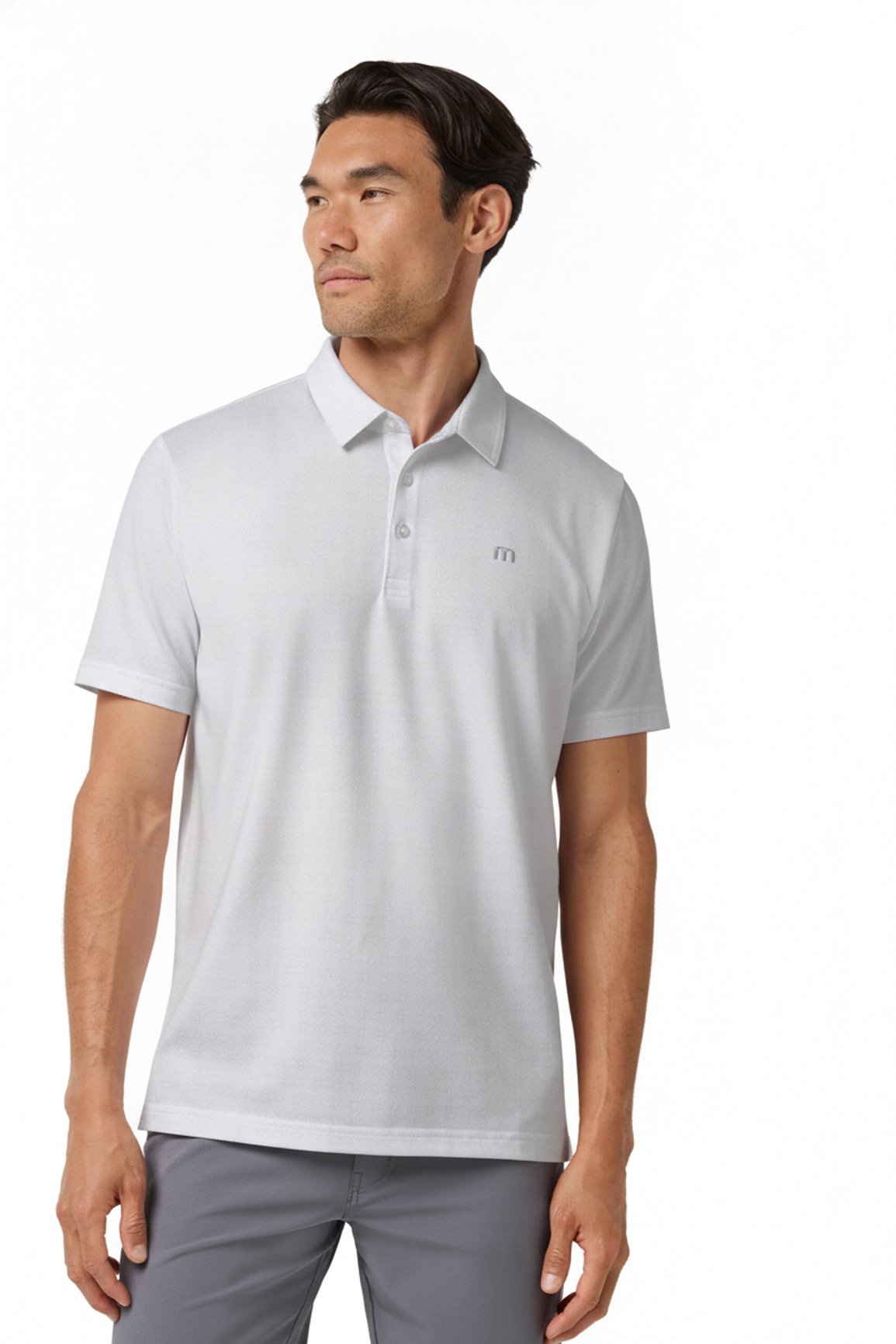 Travis Mathew Featherweight Trophy Ready pánske polo, biele