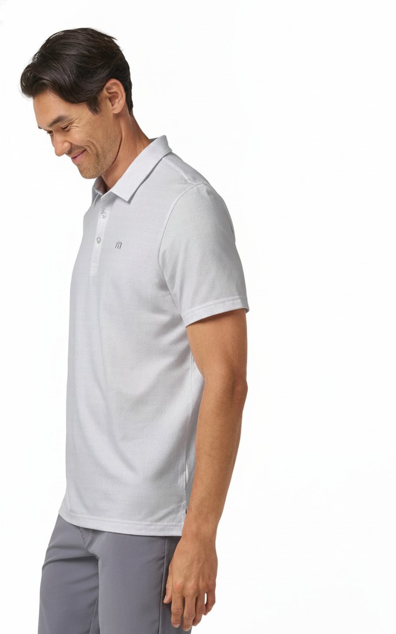 Travis Mathew Featherweight Trophy Ready pánske polo, biele