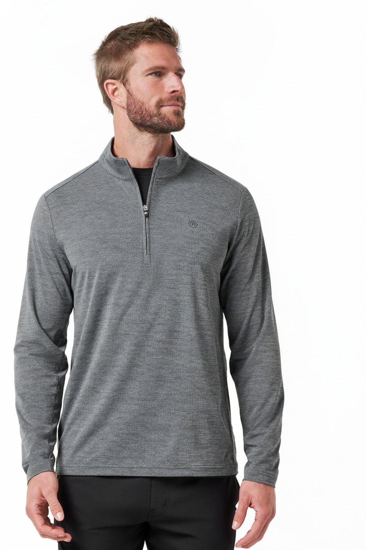 Travis Mathew Heater Pro 1/4Zip pánska mikina, heather grey