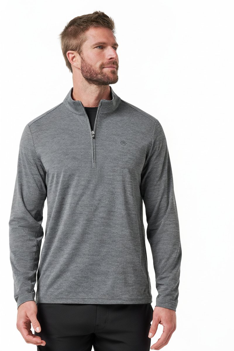 Travis Mathew Heater Pro 1/4Zip pánska mikina, heather grey