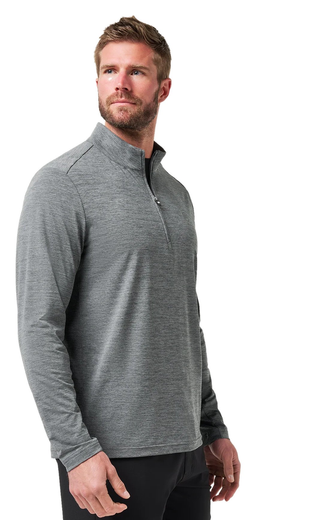 Travis Mathew Heater Pro 1/4Zip pánska mikina, heather grey