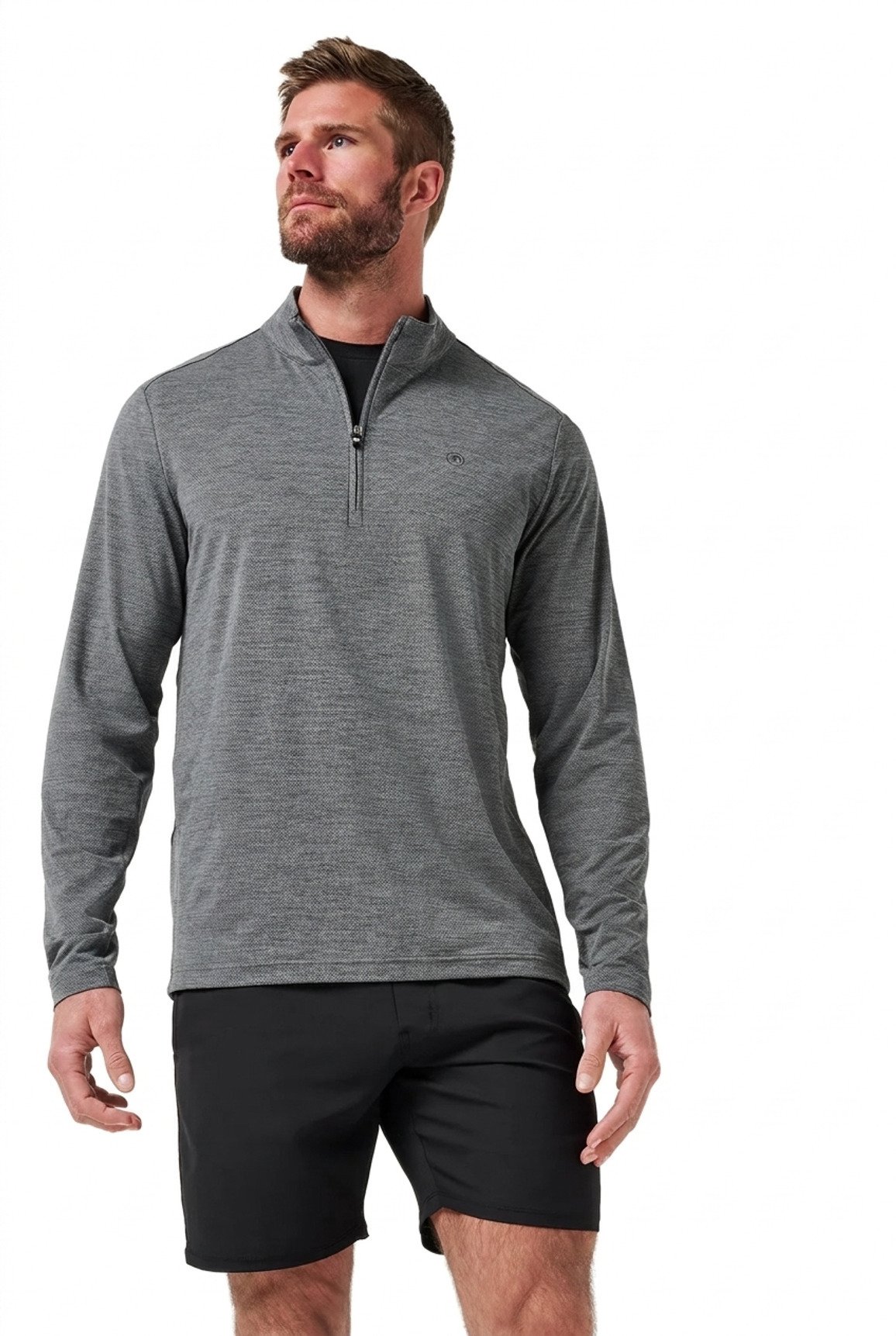 Travis Mathew Heater Pro 1/4Zip pánska mikina, heather grey