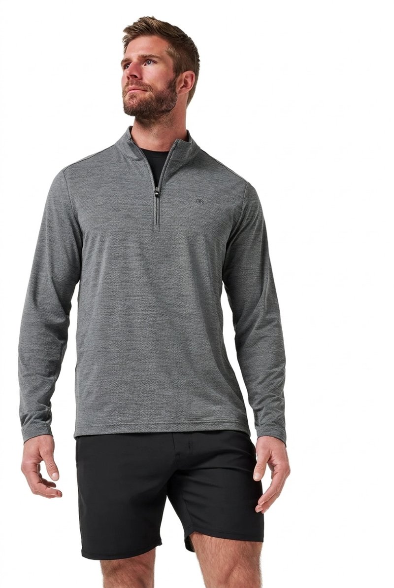 Travis Mathew Heater Pro 1/4Zip pánska mikina, heather grey