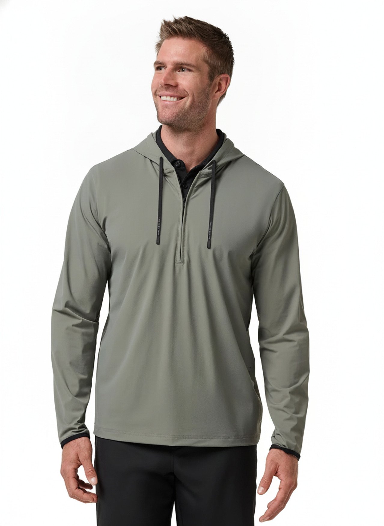 Travis Mathew Hero Hour Tech pánska mikina, dark olive