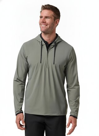 Travis Mathew Hero Hour Tech pánska mikina, dark olive