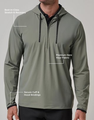 Travis Mathew Hero Hour Tech pánska mikina, dark olive