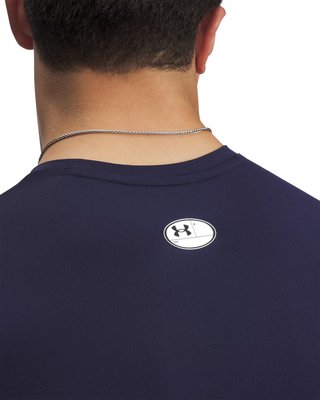 Under Armour HeatGear pánske kompresné tričko, midnight navy/biele