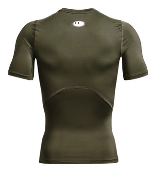 Under Armour HeatGear pánske kompresné tričko, marine OD green/biele