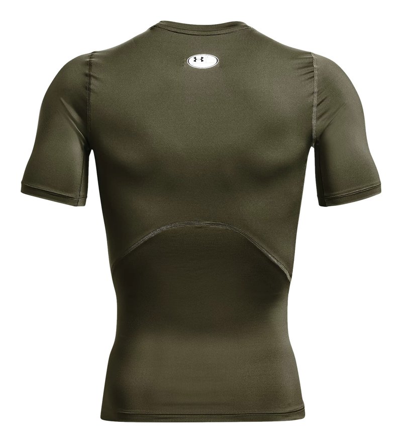 Under Armour HeatGear pánske kompresné tričko, marine OD green/biele