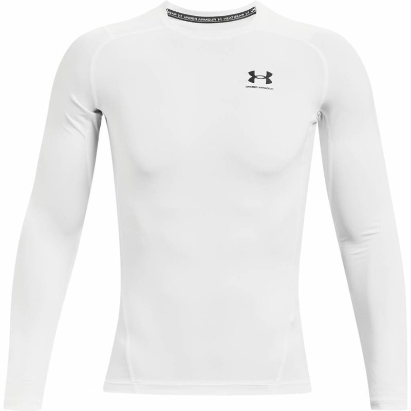 Under Armour HeatGear pánske kompresné tričko s dlhým rukávom, bielo/čierne