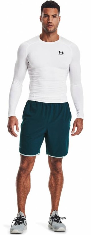 Under Armour HeatGear pánske kompresné tričko s dlhým rukávom, bielo/čierne
