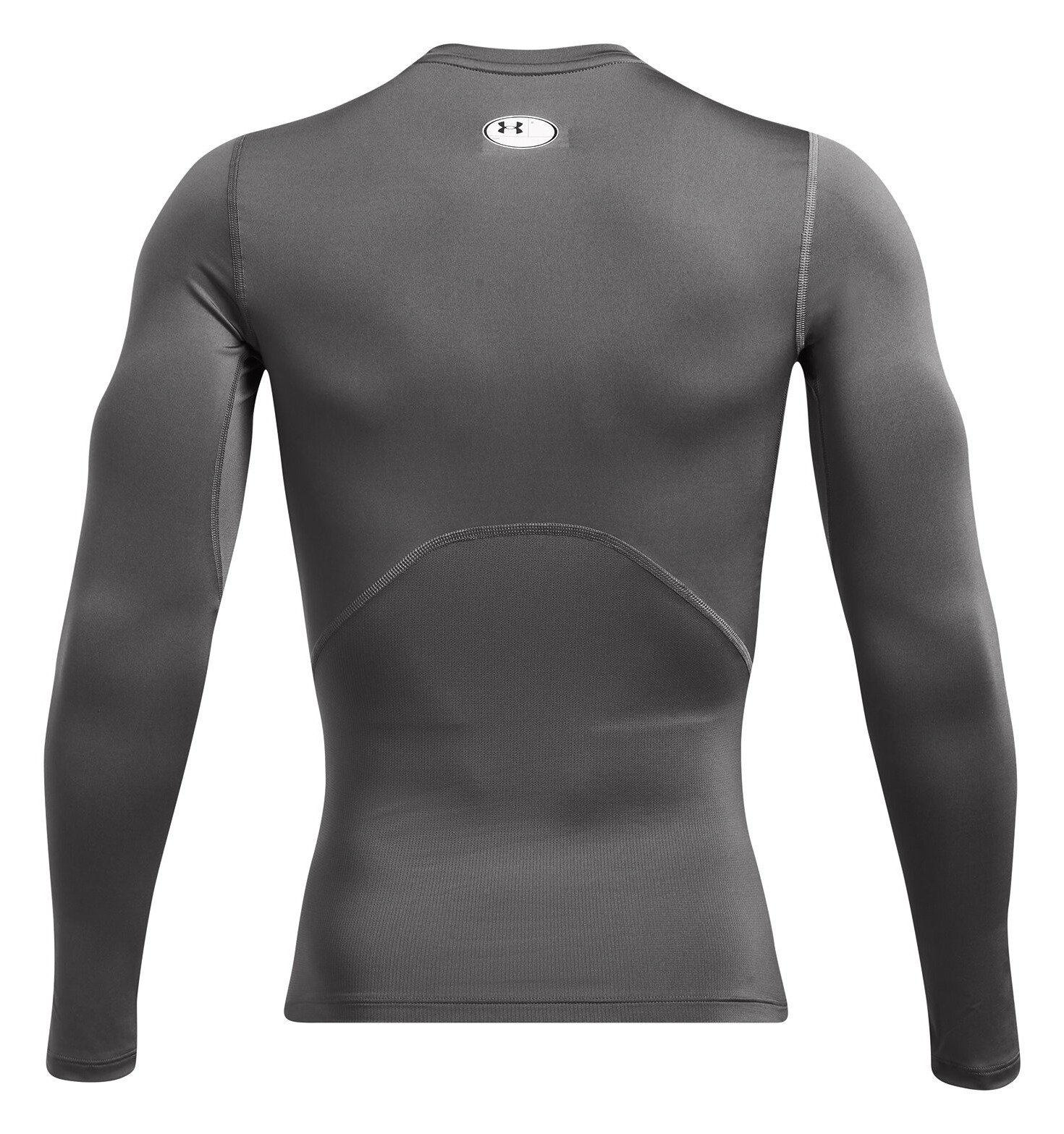 Under Armour HeatGear pánske kompresné tričko s dlhým rukávom, castlerock/biele