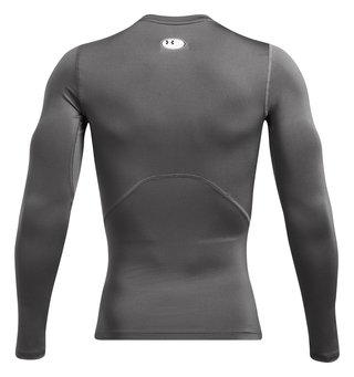 Under Armour HeatGear pánske kompresné tričko s dlhým rukávom, castlerock/biele