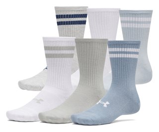 Under Armour Essential Crew unisex ponožky (6 pack), modrá hmla/modrý vietor/biela