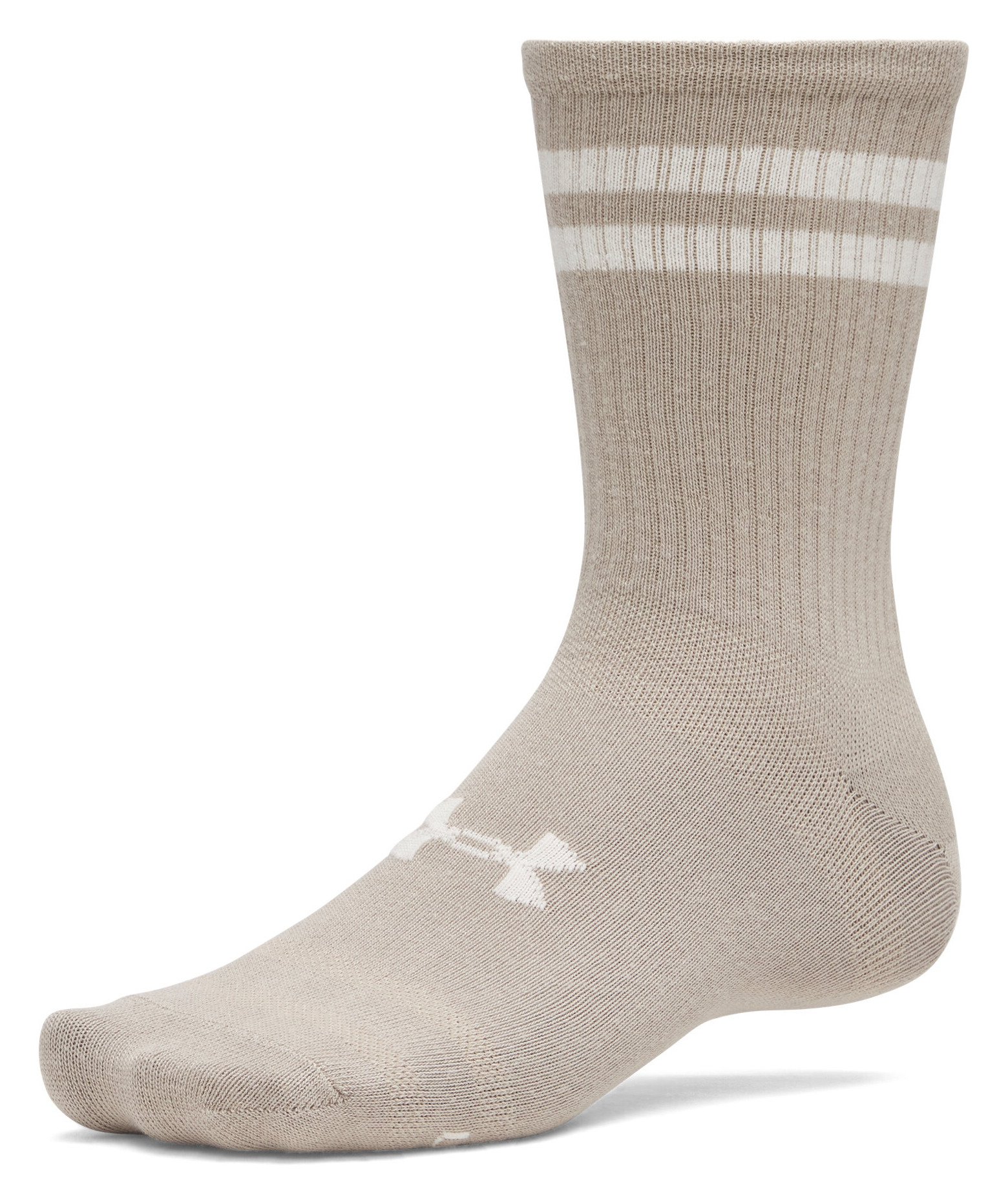 Under Armour Essential Crew unisex ponožky (6 pack), timberwolf taupe/biela/stone