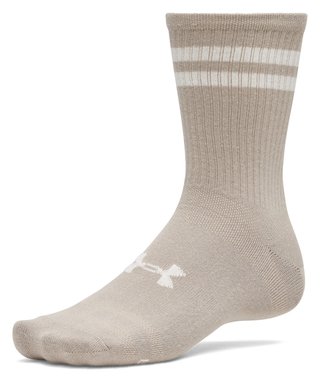 Under Armour Essential Crew unisex ponožky (6 pack), timberwolf taupe/biela/stone