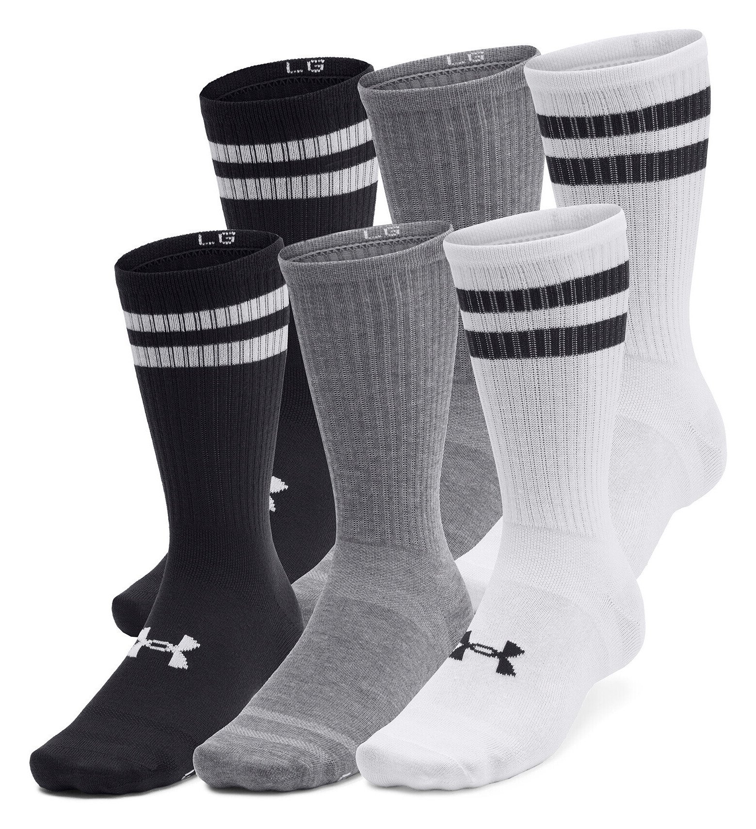 Under Armour Essential Crew unisex ponožky (6 pack), bielo/čierne