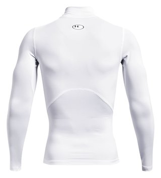 Under Armour HeatGear Comp Mock pánske kompresné tričko s dlhým rukávom, bielo/čierne