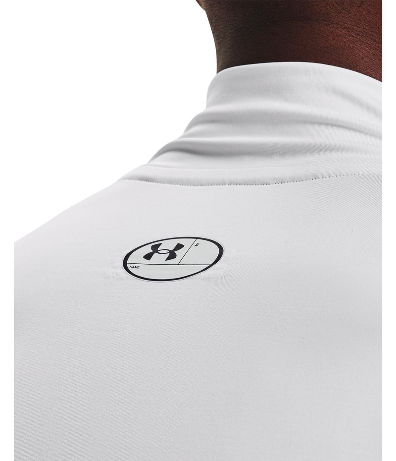 Under Armour HeatGear Comp Mock pánske kompresné tričko s dlhým rukávom, bielo/čierne