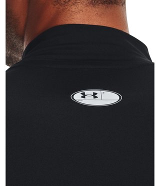 Under Armour HeatGear Comp Mock pánske kompresné tričko s dlhým rukávom, čierne/biele