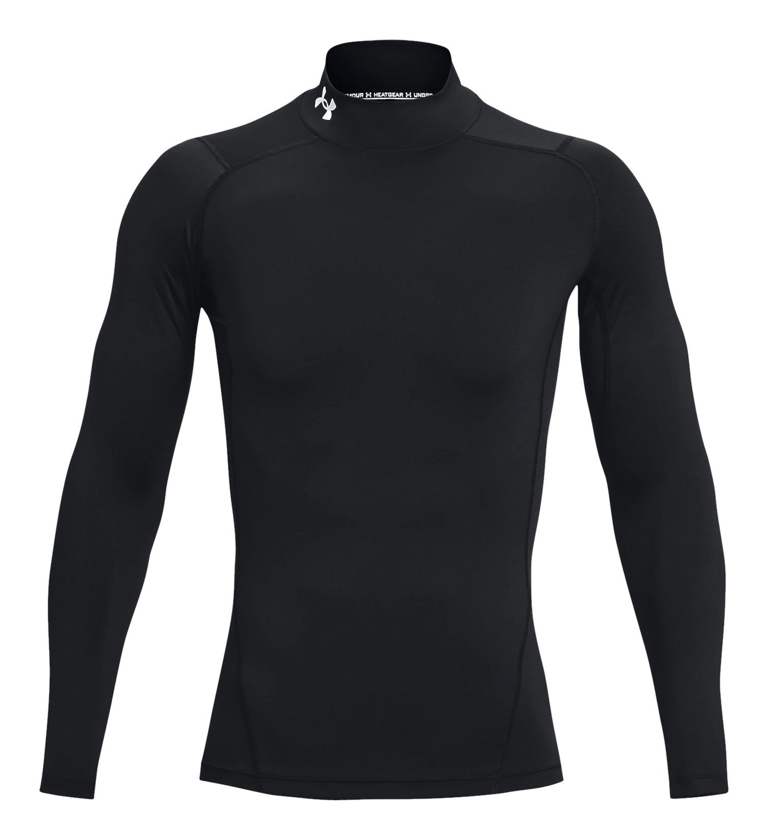Under Armour HeatGear Comp Mock pánske kompresné tričko s dlhým rukávom, čierne/biele