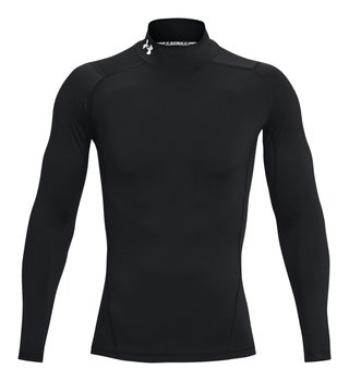 Under Armour HeatGear Comp Mock pánske kompresné tričko s dlhým rukávom, čierne/biele