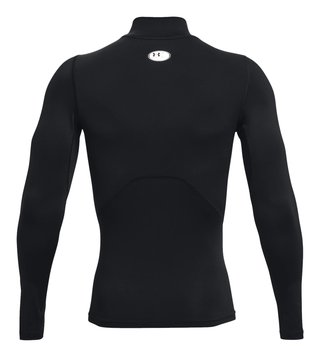 Under Armour HeatGear Comp Mock pánske kompresné tričko s dlhým rukávom, čierne/biele