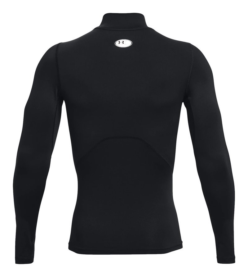 Under Armour HeatGear Comp Mock pánske kompresné tričko s dlhým rukávom, čierne/biele