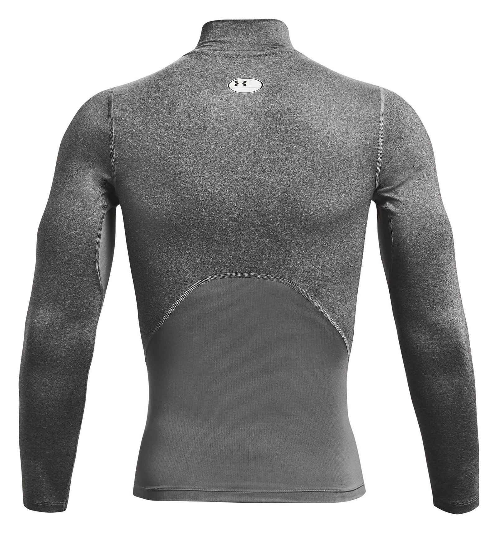 Under Armour HeatGear Comp Mock pánske kompresné tričko s dlhým rukávom, carbon heather/čierne