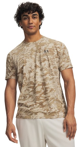 Under Armour ABC Camo SS pánske tričko, city khaki/čierne