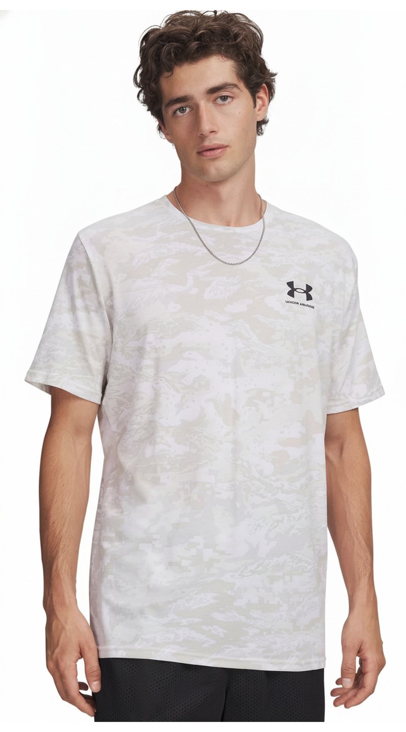 Under Armour ABC Camo SS pánske tričko, bielo/čierne
