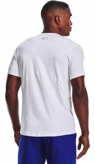 Under Armour HG Fitted SS pánske tričko, bielo/čierne