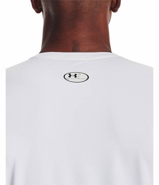 Under Armour HG Fitted SS pánske tričko, bielo/čierne