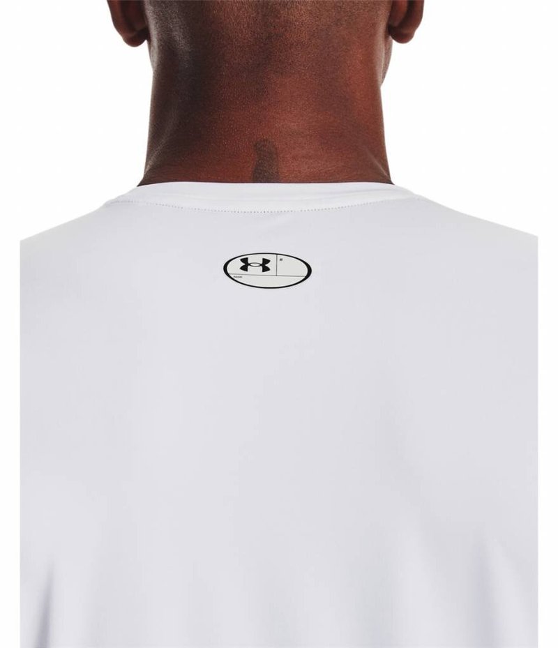 Under Armour HG Fitted SS pánske tričko, bielo/čierne