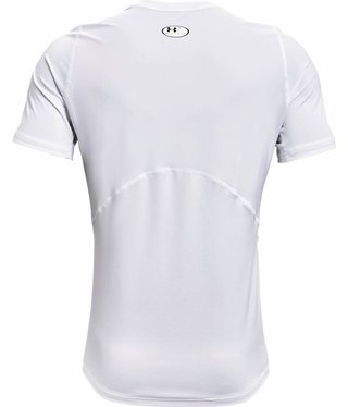 Under Armour HG Fitted SS pánske tričko, bielo/čierne