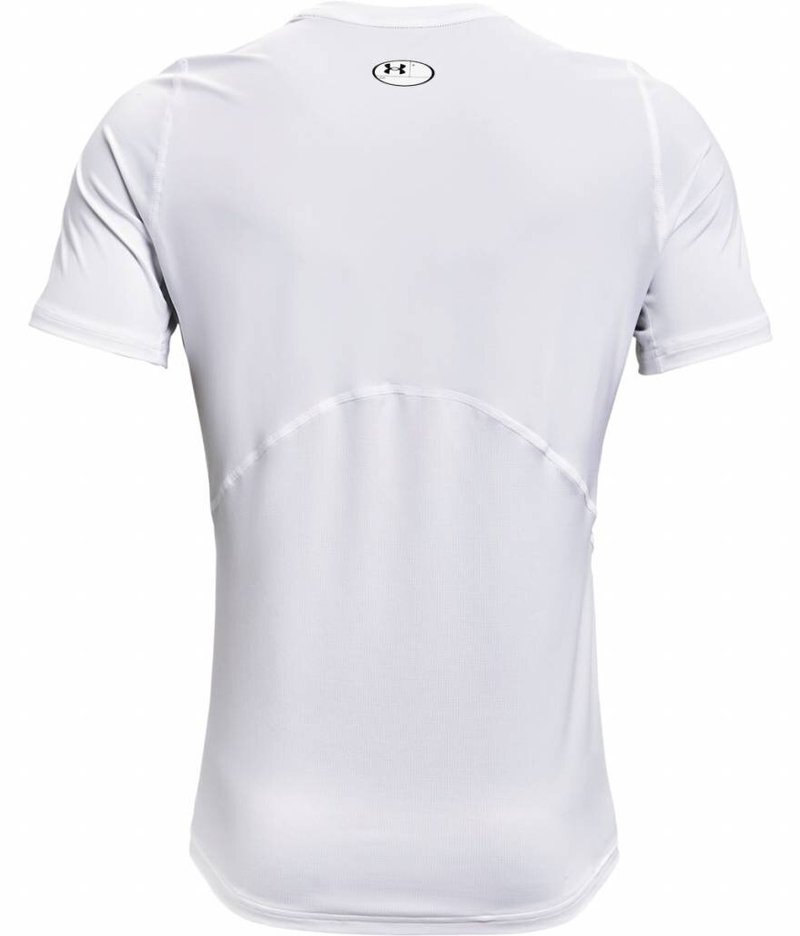 Under Armour HG Fitted SS pánske tričko, bielo/čierne